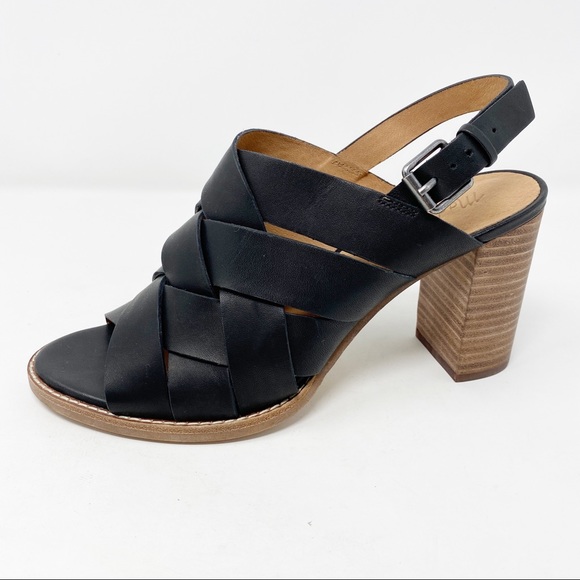Madewell True Black Woven Leather CINDY Sandals